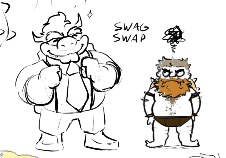 GurluTheChair's tweet image. Some of my drawings.
Surprisingly, my first time drawing Bowser, I tried 😭