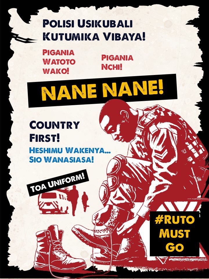 Laikkah's tweet photo. 🛡️ Ensuring Safety with Unity 🛡️
We appeal to the police and military to support a safe and organized event on 8th August by promoting calm and cooperation. Your presence helps protect the integrity of the march and the voices calling for progress. #NaneNaneMarch https://t.co/0PxthObYw6