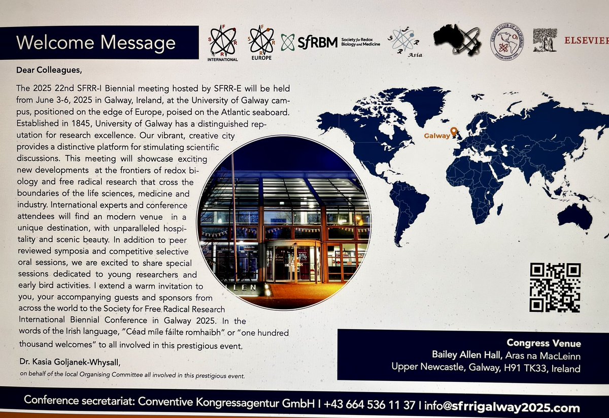 Giovanni E Mann (@mann_ivel) on Twitter photo Announcing 22nd SFRR-International Biennial Meeting (hosts SFRR-Europe) in Galway, Ireland 3-6 June 2025 (sfrrgalway2025.com). Call for Symposia and SFRRI Award Lectures (see sfrr.org) <a href="/SFRR_Europe/">Europe-SFRR</a> <a href="/SFRRAustralasia/">SFRR-Australasia</a> <a href="/SFRBM/">SFRBM</a> <a href="/elsbiomedchem/">Elsevier Biomedchem</a> <a href="/ThePhySoc/">The Physiological Society</a> <a href="/BiochemSoc/">Biochemical Society</a> Announcing 22nd SFRR-International Biennial Meeting (hosts SFRR-Europe) in Galway, Ireland 3-6 June 2025 (sfrrgalway2025.com). Call for Symposia and SFRRI Award Lectures (see sfrr.org) <a href="/SFRR_Europe/">Europe-SFRR</a> <a href="/SFRRAustralasia/">SFRR-Australasia</a> <a href="/SFRBM/">SFRBM</a> <a href="/elsbiomedchem/">Elsevier Biomedchem</a> <a href="/ThePhySoc/">The Physiological Society</a> <a href="/BiochemSoc/">Biochemical Society</a>