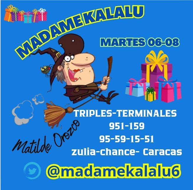 !!! Buenos días !!!☀️ mi gente bella, el obsequio 🎁 de hoy, 06-08 para todos ustedes, mucha suerte 🍀🎃🤞🏻🧹 BÁRRELOOOOS 🧹#triples @lotohipico2