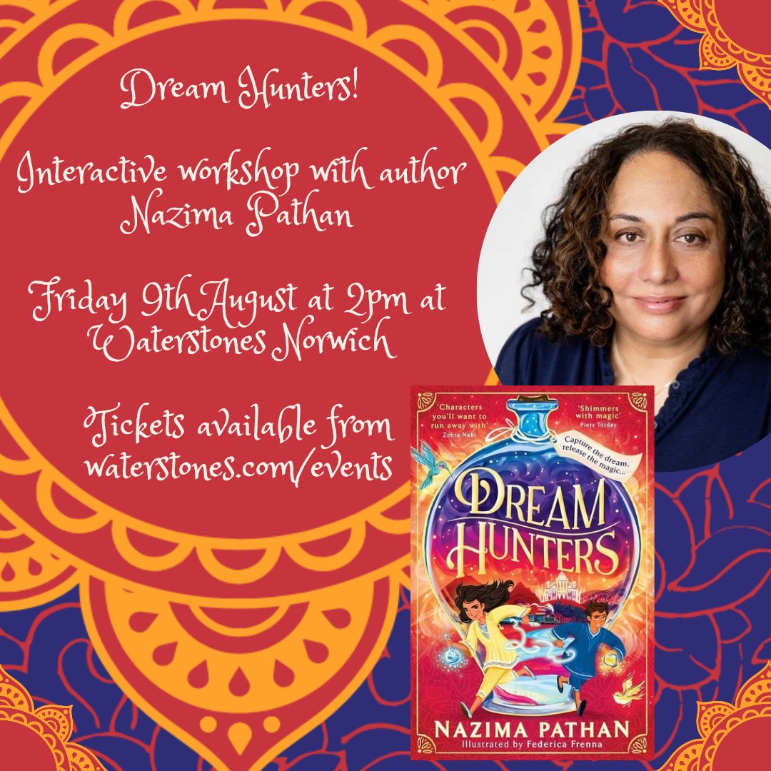 NorwichStones's tweet photo. This Friday! A fantastic interactive event with author Nazima Pathan to celebrate her first book for children, Dream Hunters. A superb adventure set in a world where dreams can be captured and bottled. Join us for only £2! https://t.co/Mi2KcAjtJu https://t.co/4iFmjZhv5I