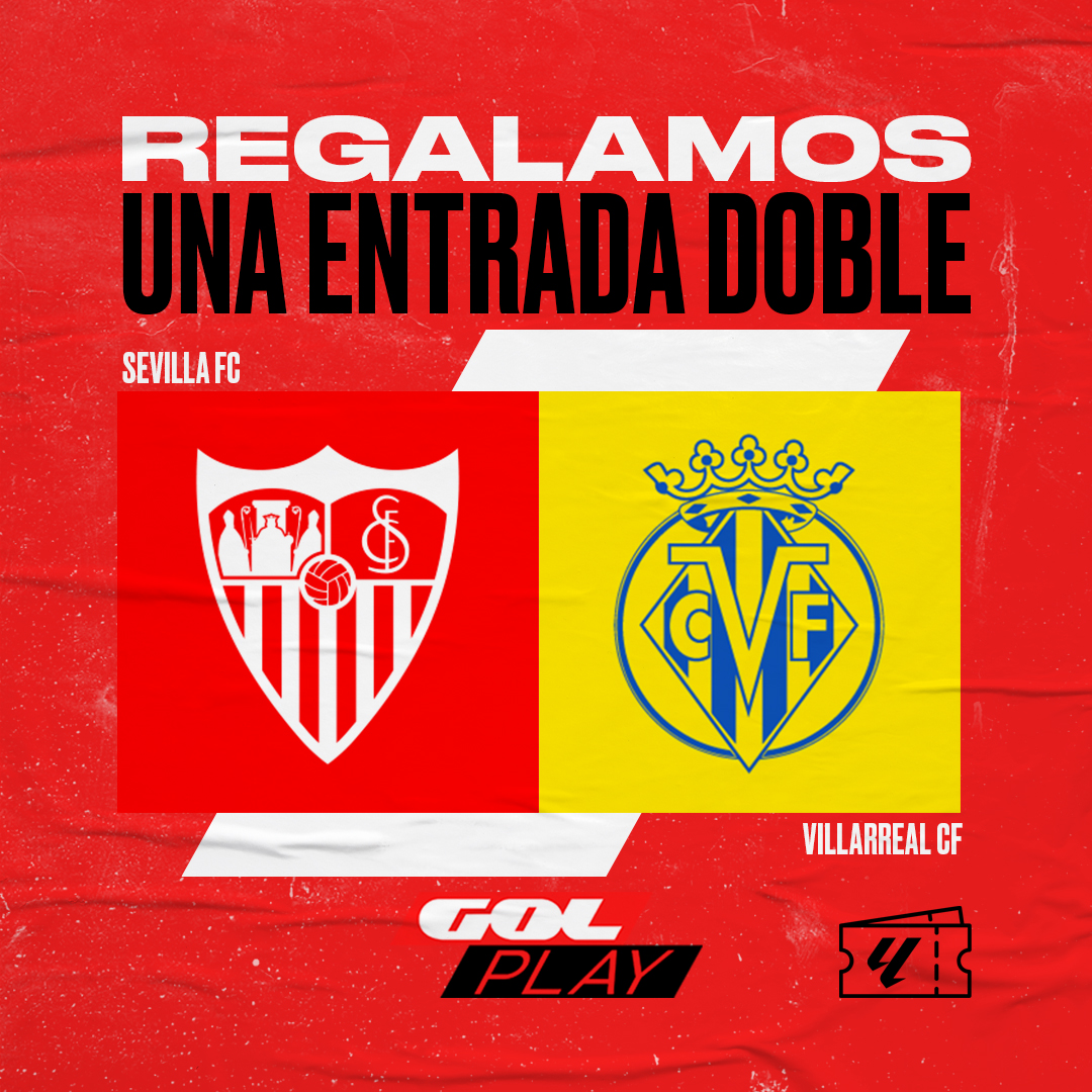 🎁 𝗥𝗘𝗚𝗔𝗟𝗢 🎁

💥 ¿Quieres ganar una entrada doble para el <a href="/SevillaFC/">Sevilla Fútbol Club</a> 🆚 <a href="/VillarrealCF/">Villarreal CF</a>? 

❤️ Sigue a <a href="/Gol/">GOL</a> 
🔁 Haz RT

🏅 El lunes anunciamos al ganador

#LaLigaEnGol
