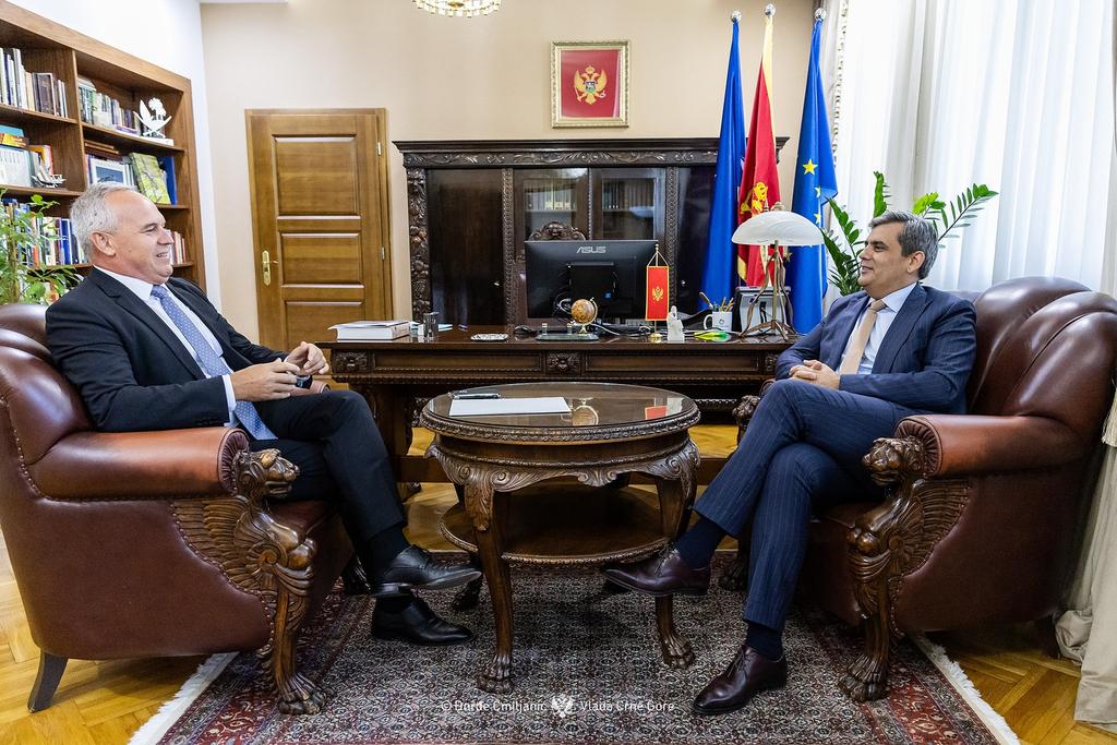 MFA_MNE's tweet photo. DPM &amp; FM Ibrahimović met w/ Ambassador of North Macedonia Zećir Ramčilović⤵️

- Two countries will continue to foster the spirit of dialogue &amp; cooperation, built on shared values &amp; commitment to the EU path
- Focus on further enhancing cooperation in fields of mutual interest https://t.co/uFk83hOIgx