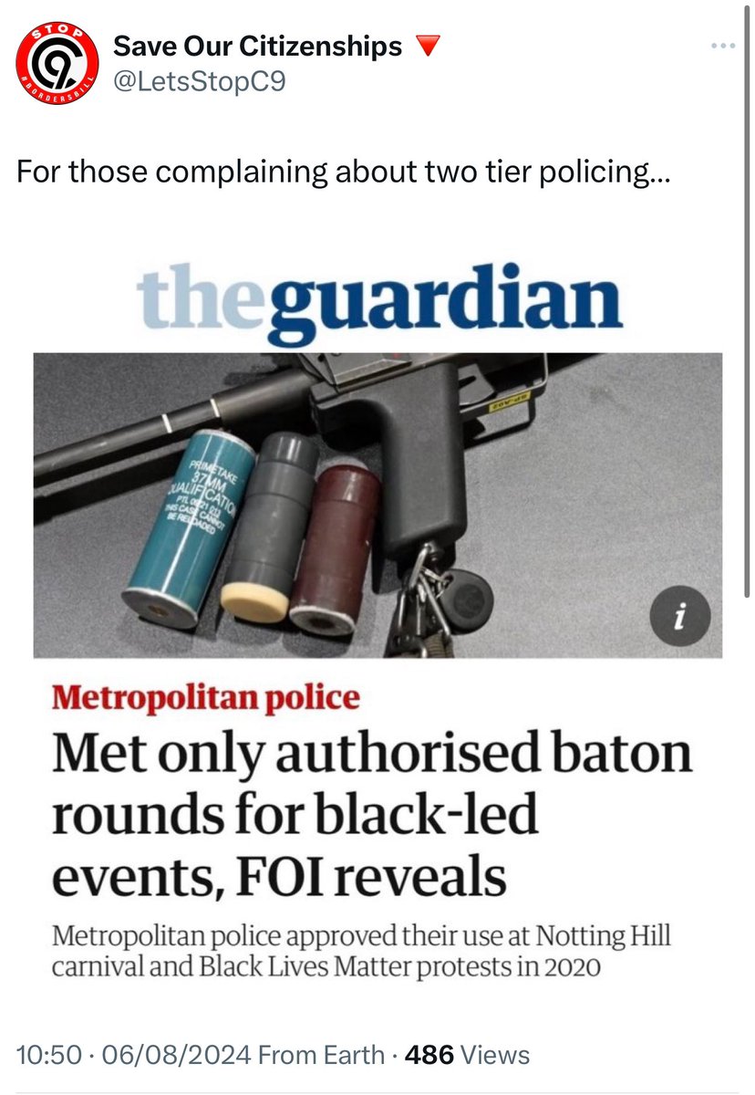 FACTS - baton rounds were authorised. 

Were they deployed? - NO. 

They have been used in Northern Ireland for many years. 

They have been cleared for use at Notting Hill Carnival since 2017. At the last 5 carnivals, there has been a murder, 47 stabbings, 172 incidents of GBH
