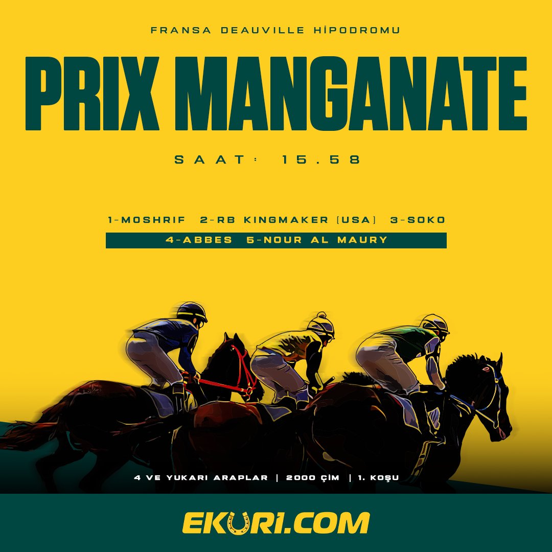ekuriresmi's tweet photo. 🏆 Prix Manganate
🏇 4 ve Yukarı Araplar
⏱️ 15.58
🏟️ Fransa Deauville Hipodromu

Hemen Oyna: https://t.co/DnXbDjSeME