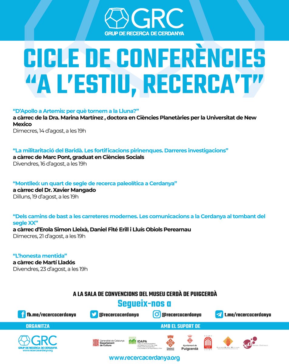 Demà serem amb la Dra. <a href="/mercecrosas/">Mercè Crosas</a>, cap de Ciències Computacionals del <a href="/BSC_CNS/">BSC-CNS</a> amb la següent conferència del cicle #recercatGRC:

🖥️ "Supercomputació per ciències socials: El nou programa de ciències socials computacionals al BSC"
📅 Dimecres 7 d'agost a les 19h
📍 Museu Cerdà