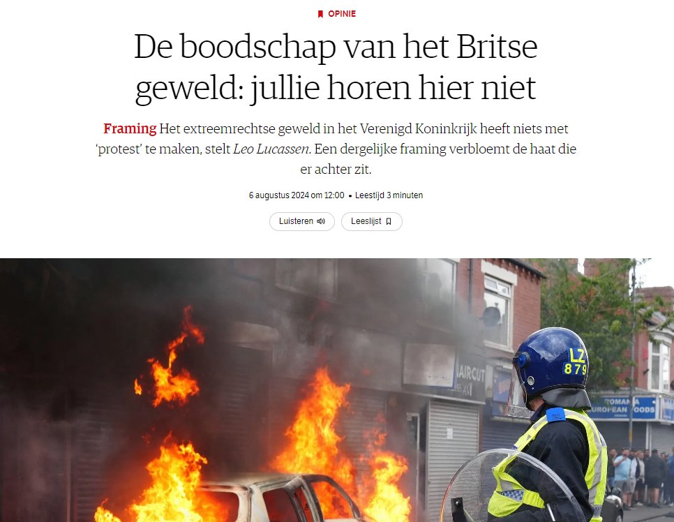 Waarom het racistische straatgeweld in Engeland meer weg heeft van pogroms dan van protest. Mijn opinie in de NRC nu online (morgen op papier).

nrc.nl/nieuws/2024/08…