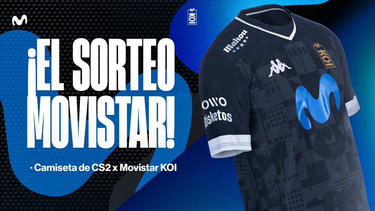 Para animar un poco más el partido de hoy, sorteamos una camiseta de nuestro equipo de CS2 gracias a <a href="/movistar_es/">Movistar España</a>

Requisitos para participar: 
- RT a este tweet. 
- Seguir a <a href="/MovistarKOI/">Movistar KOI</a> y <a href="/movistar_es/">Movistar España</a>
- Responder a este tweet animando al equipo.

¡Mucha suerte a todos!