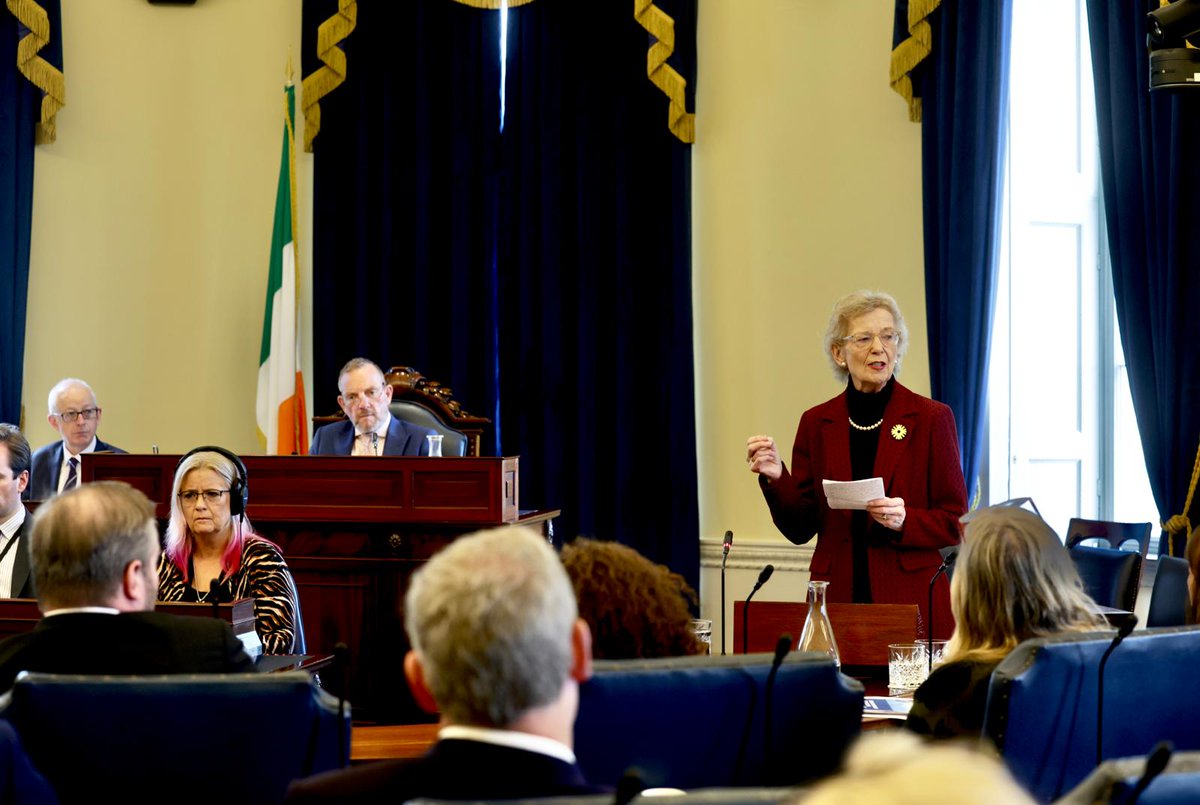 OireachtasNews's tweet photo. In June, former President of Ireland, Mary Robinson addressed Seanad Éireann. Mrs Robinson focused on the ongoing climate emergency & emphasised the urgency to listen to climate justice leaders. #SeeForYouself
📸 https://t.co/oyRxjdLCW8
Read more https://t.co/Xqcy5r4Xty https://t.co/H0qorZMF2n