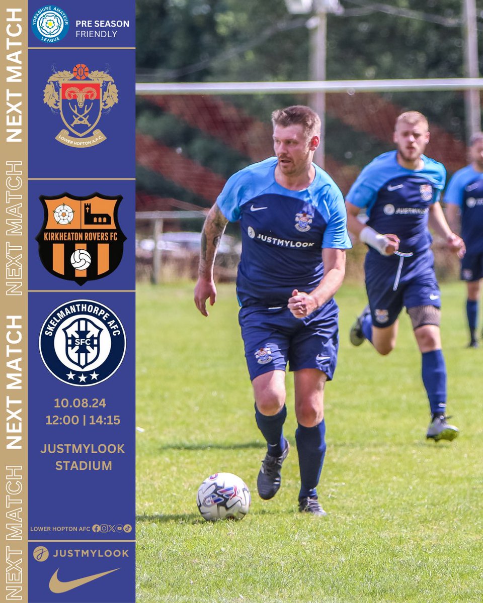 NEXT MATCHES 

Another double header down at the Justmylook stadium on saturday 

1sts take on Kirkheaton - 12:00 kick off 

2nds face Skelmanthorpe Res - 2:15 kick off 

Tea room open for refreshments 

All support welcome
