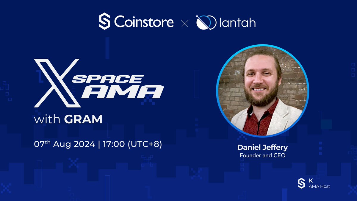 🚀 Exciting #AMA Alert tomorrow!  Join us on August 7th, 2024, at 17:00 (UTC+8) for with @OfficialLantah 

Featuring Daniel Jeffery, the Founder and CEO of Lantah Network as the speaker for the AMA !

Be there and don't miss out!  

🔗x.com/i/spaces/1nAKE…