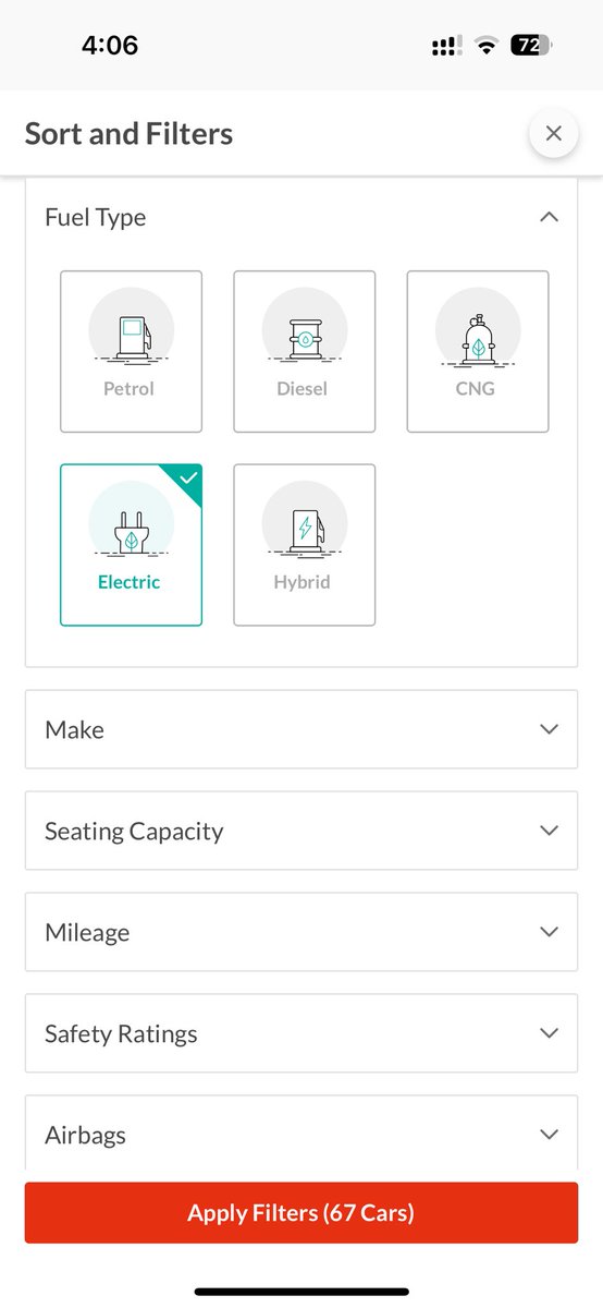 ravs443's tweet photo. @CarWale when I search for EV on your app why does it show hybrid cars as well ? https://t.co/3sTQnuSHS4