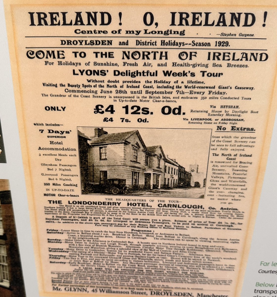 Good grief, in 1929 a Manchester based travel company couldn’t get their heads around the sacred words, Northern Ireland.