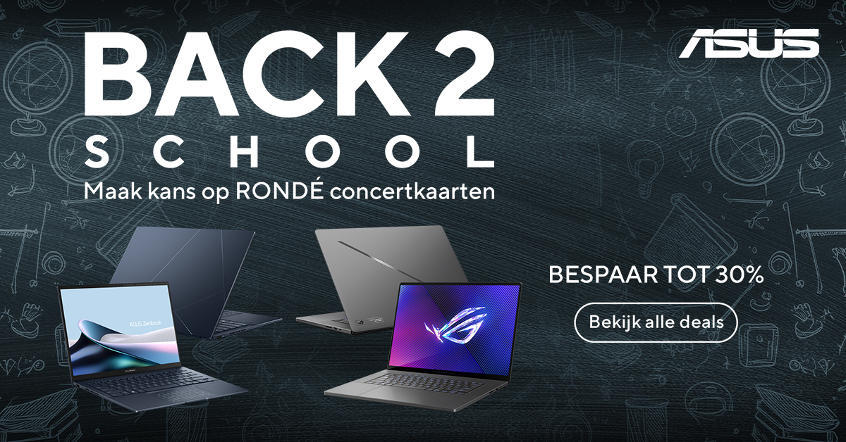 Bespaar tot wel 30% op de laptop die je door het schooljaar gaat slepen. En maak ook nog eens kans op RONDÉ kaarten! -> 5 augustus t/m 8 september Back to School deals op asus.com/nl/deals/back-…
