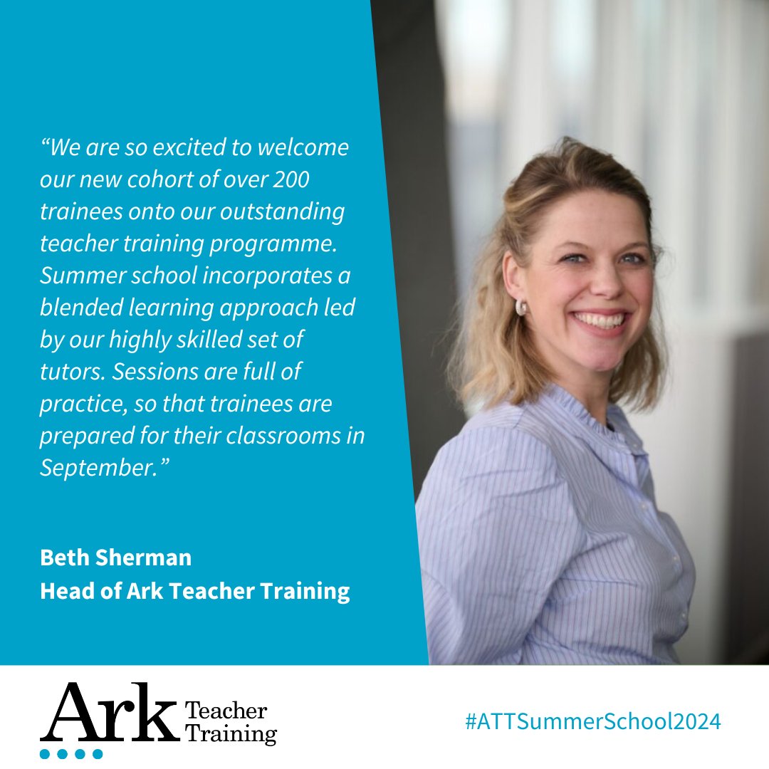 Day two of our Summer School has begun! We are delighted to welcome a new cohort of over 200 trainees onto our outstanding teacher training programme. #ATTSummerSchool2024
