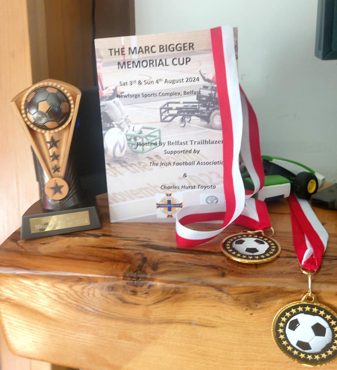 We have just returned from Belfast, taking part in the Marc Bigger Memorial Cup, great experience for all our players from team Alba 

<a href="/TrailblazersF/">Trailblazers Powerchair Football</a> thank you for organising a great weekend and for your hard work keeping it all running smoothly 

Team Strathclyde