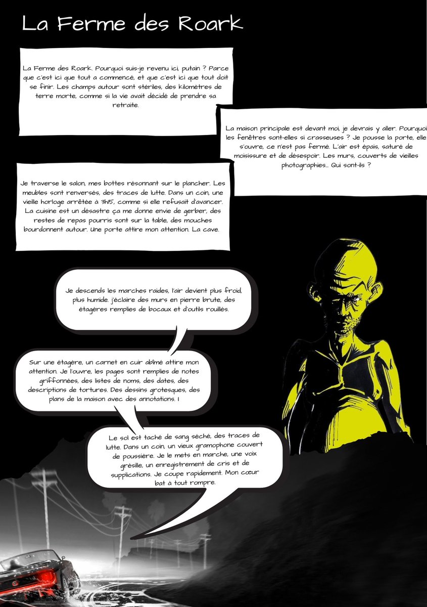Salut les copains, je vous partage une page d'un de mes futurs projets, Le Jeu de Rôle Noir City.