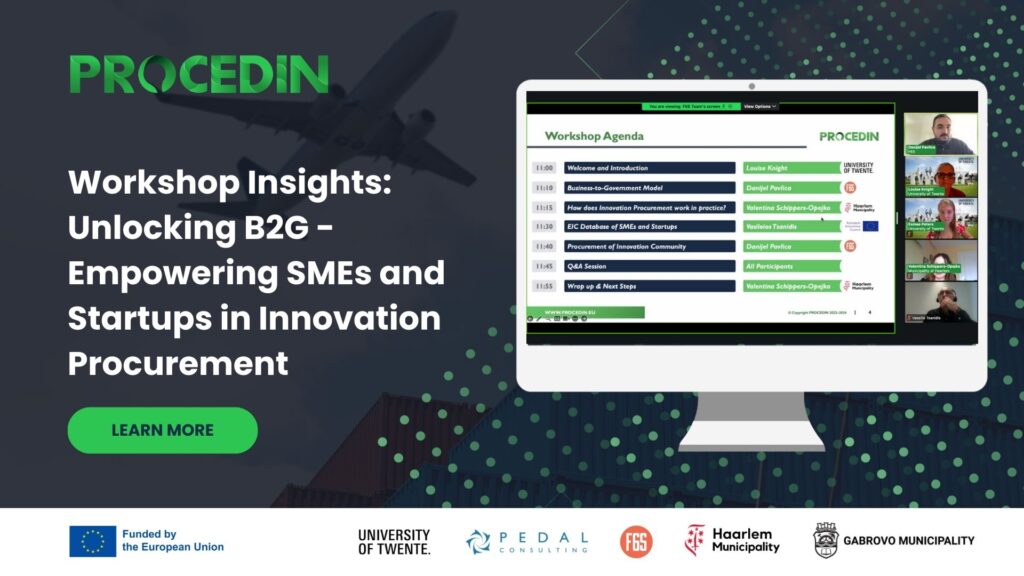 📌 PROCEDIN Weekly Highlight

💡Did you miss our "Unlocking B2G: From Startup to Supplier through Innovation Procurement" session?

🔗You can still watch the full training session on PROCEDIN's website:
procedin.eu/2024/05/worksh…