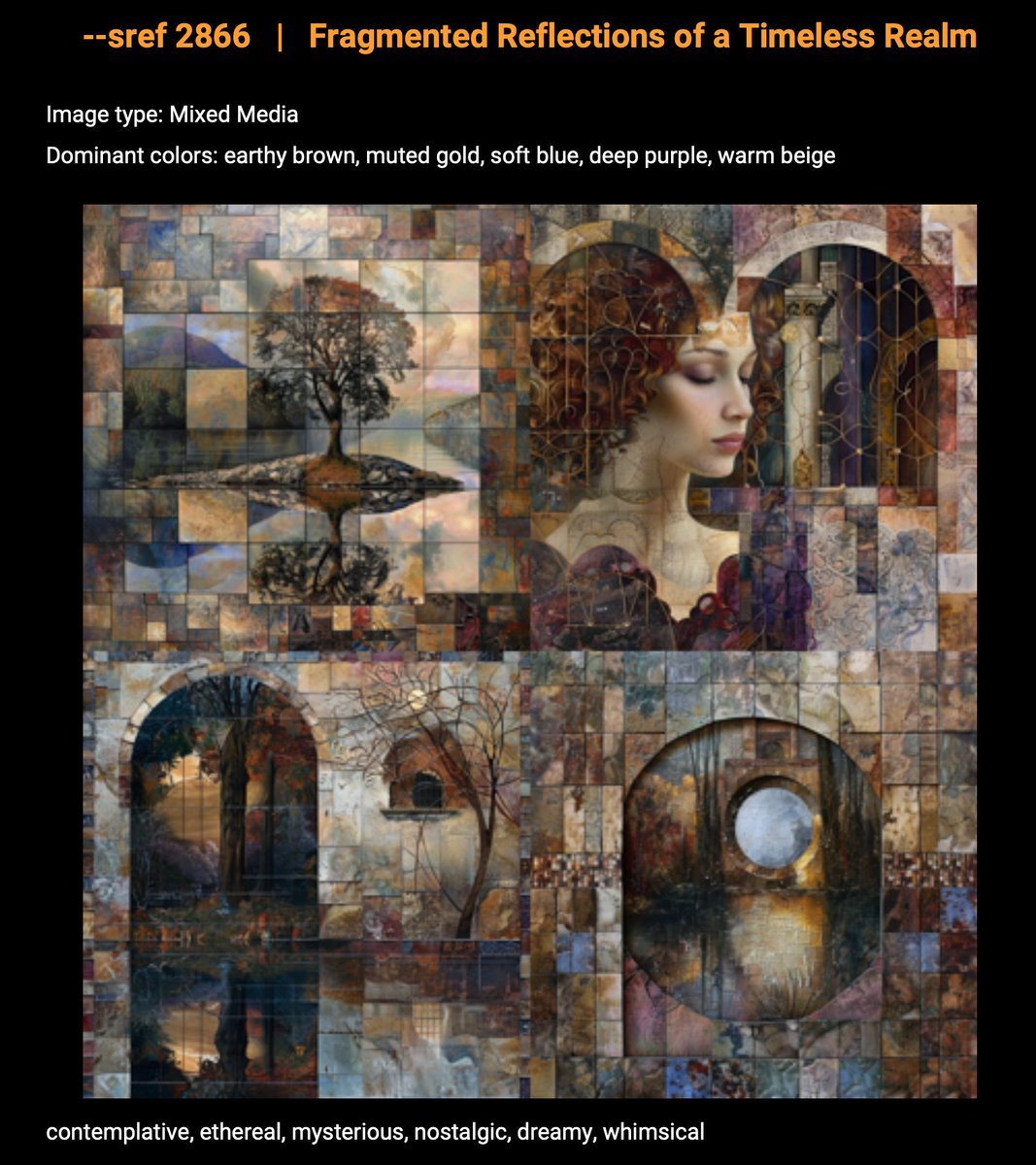 💡Midjourney SREF - Style Reference Collection: 1500 Styles visualised 👁️ kingmichael.gumroad.com/l/rjfkd

#midjourney #aiart #aiartcommunity #MidjourneyAI #midjourneyV6 #PromptShare