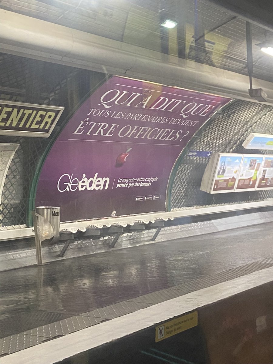 Je vois cette affiche circuler un peu partout dans Paris 

C’est juste une honte.

Ayez un peu de décence et de respect par pitié depuis quand on banalise la tromperie ?

Ça me répugne