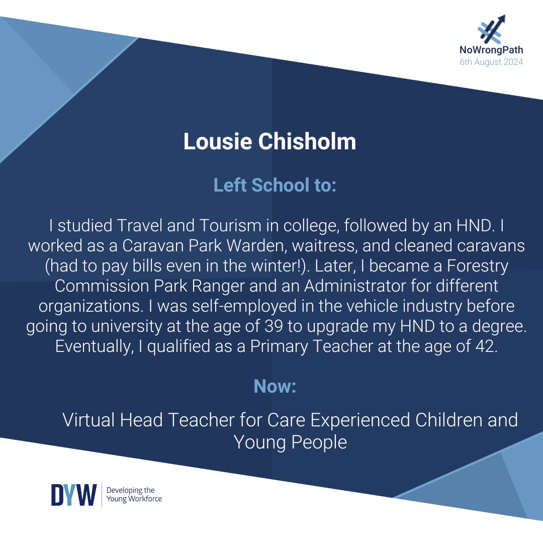Inspirational #NoWrongPath from Louise! Sometimes you may find your calling later in life and that's okay!
Don't feel pressured by peers to have it all figured out.