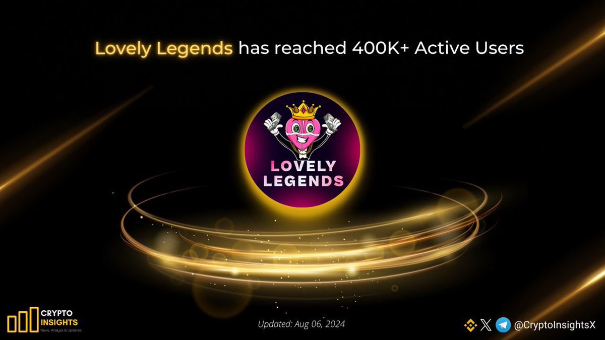 📢 <a href="/Lovely_finance/">Lovely_finance</a> has reached 400K+ Active Users - New Milestone !

Lovely Legends is a Telegram-based game that introduces players to the world of cryptocurrency in a fun and accessible way.

Players can earn LOVELY coins by participating in battles and completing in-game
