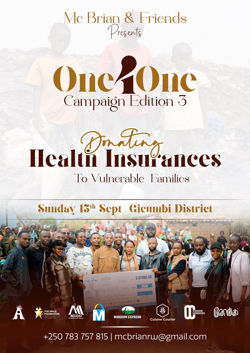 ShemNateteBrian's tweet image. Hello Beautiful People?
Nejejwe no kubagezaho igikorwa ngarukamwaka cyo gufasha imiryango itishoboye tuyigenera Mutuelle de santé.
Kizaba taliki 15-09 muri GICUMBI DISTRICT. 
Kwifatanya natwe ni Umugisha🙏🏽
For more details/Contribution (0783757815)
#GivingBackToTheCommunity