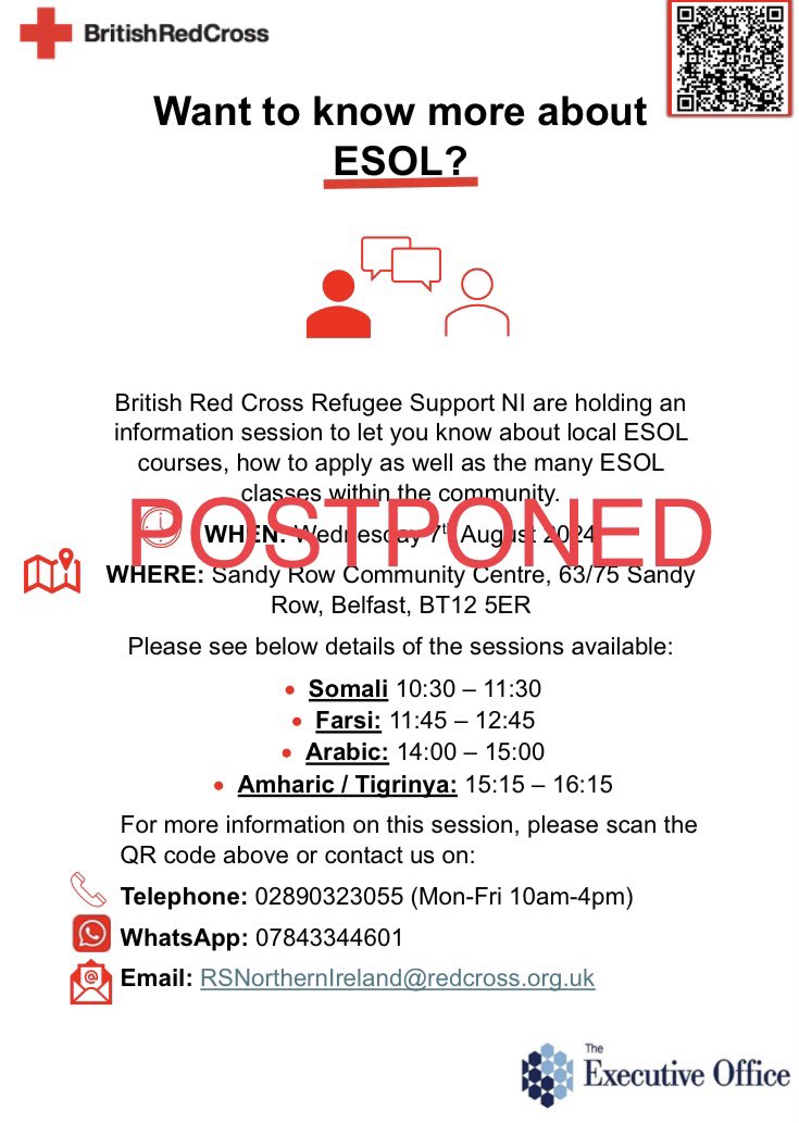 Please note that this session has been POSTPONED to a later date now. 

Confirmation of new date and announcements will follow through the ESOL NI  Network accordingly.
#ESOL