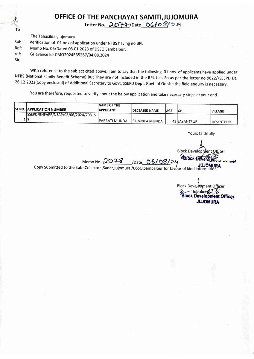 District Social Security Officer (DSSO), Sambalpur tweet media