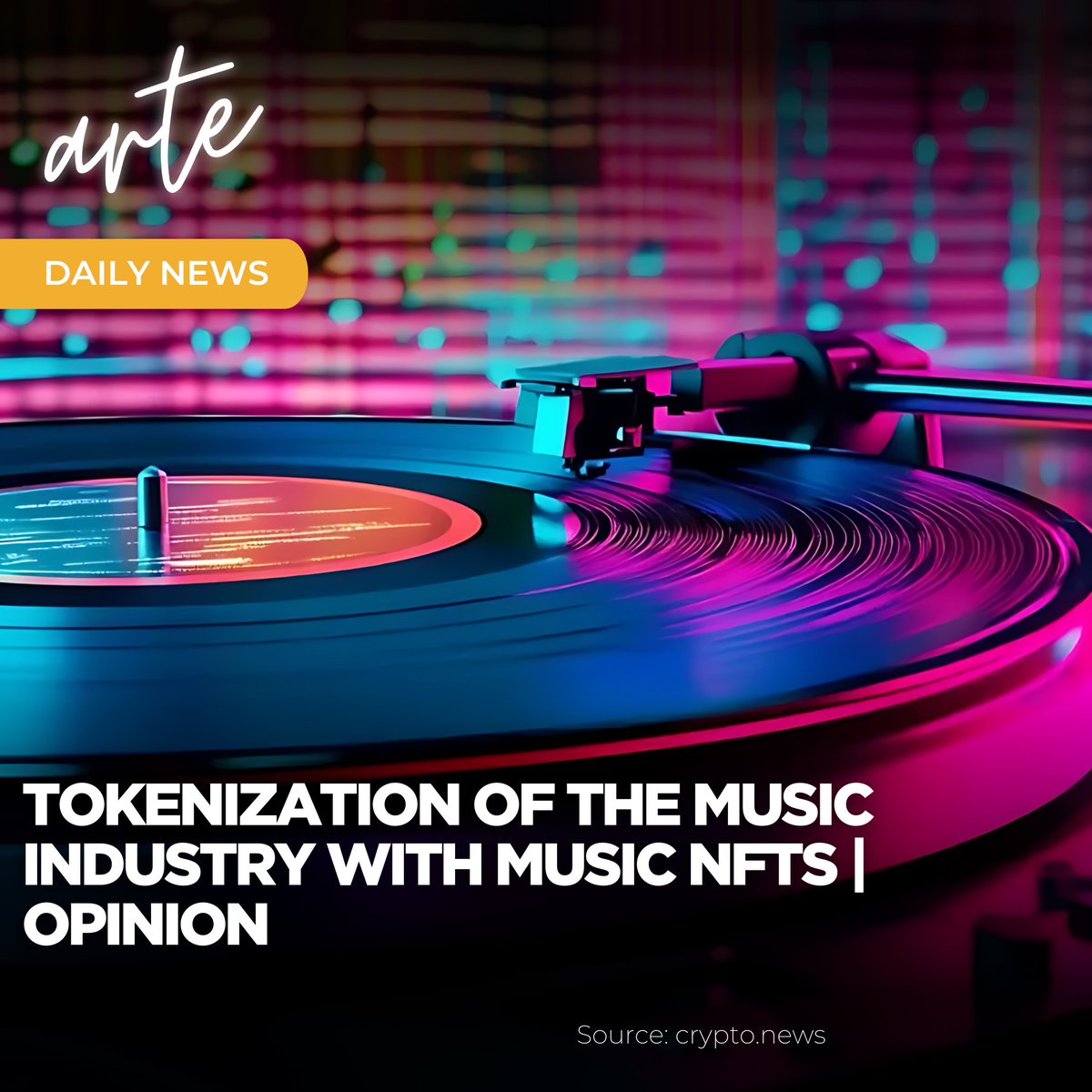 📢 arte Daily News

Tokenization of the music industry with music NFTs | Opinion. 

@Napster revolutionized music distribution, amassing 20 million users in under a year, despite legal challenges &amp; shutdown in 2001.

t.ly/E3Cfc
 
Source: Crypto.news