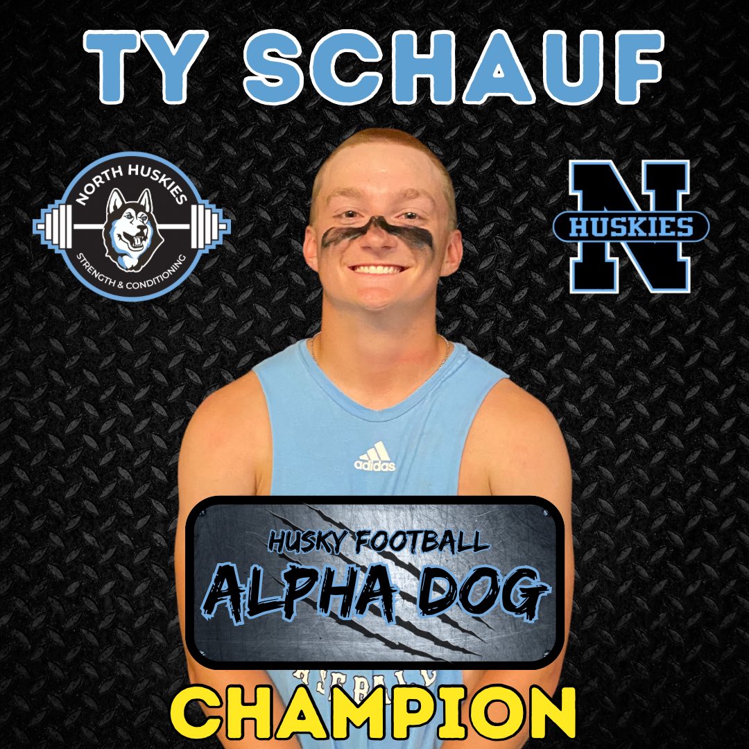 Ty Schauf, the first annual Husky Football Alpha Dog champion! 🐺🏈