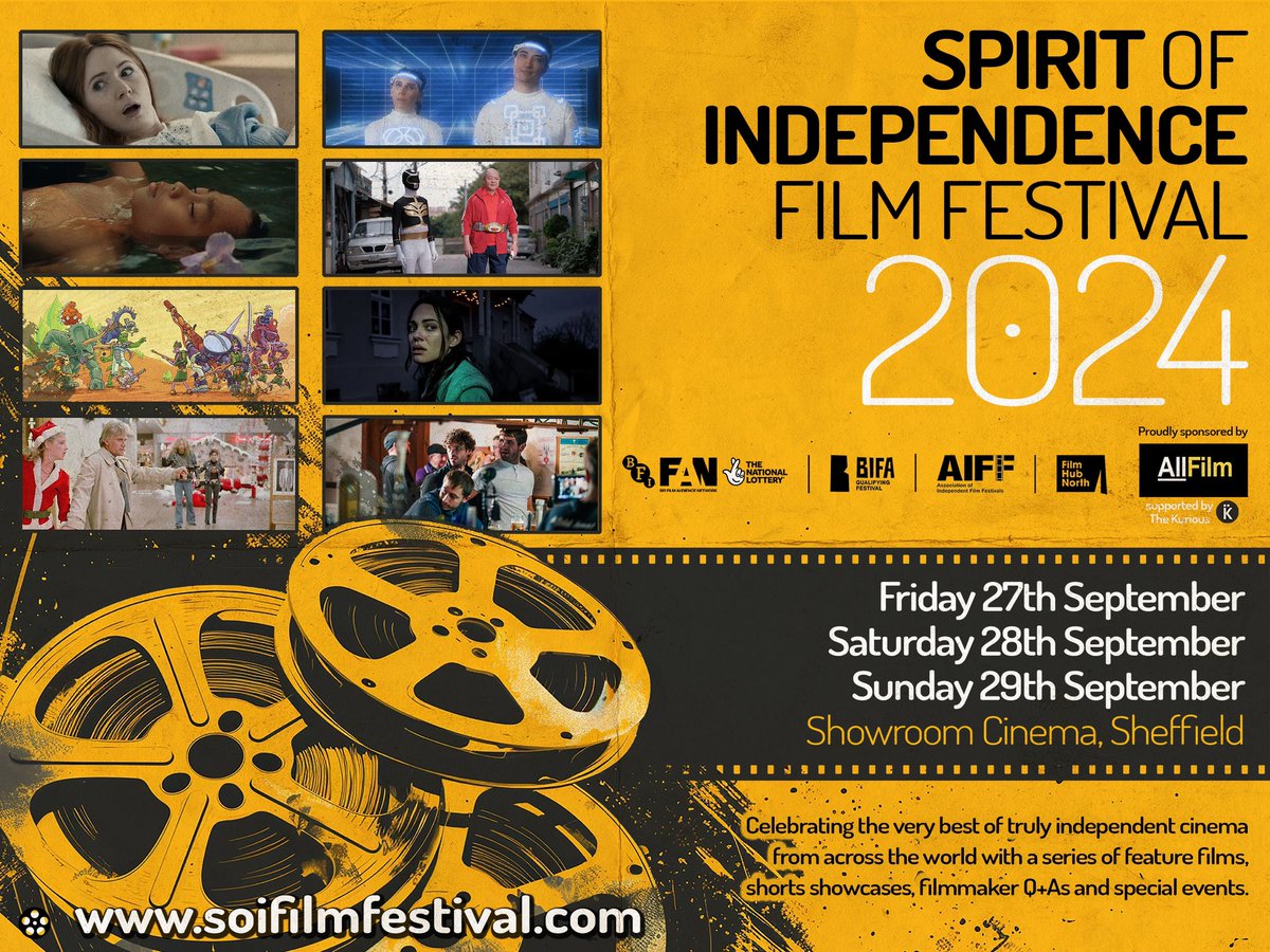 Spirit of Independence Film Festival (@soifilmfestival) on Twitter photo Grand poster unveiling time!🎉
We’re live with our lineup and tickets now for this year’s event running at <a href="/showroomcinema/">Showroom Cinema</a> 27 - 29th September
If you’re a filmmaker or just a fan of cool indie films, check out the festival at soifilmfestival.com
#indiefilm #sheffieldfilm Grand poster unveiling time!🎉
We’re live with our lineup and tickets now for this year’s event running at <a href="/showroomcinema/">Showroom Cinema</a> 27 - 29th September
If you’re a filmmaker or just a fan of cool indie films, check out the festival at soifilmfestival.com
#indiefilm #sheffieldfilm