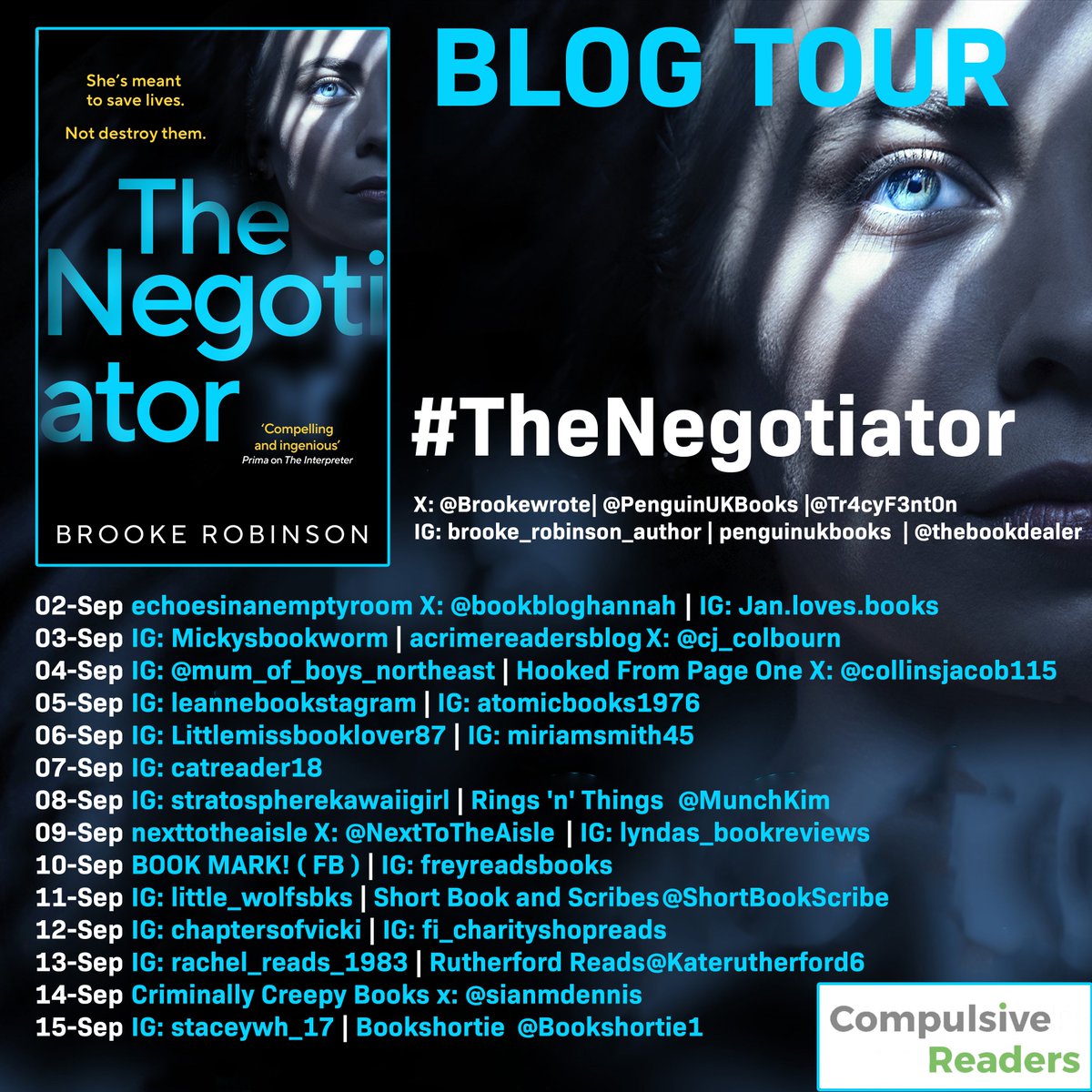 NextToTheAisle (@nexttotheaisle) on Twitter photo Thrilled to be a part of #TheNegotiator blog tour by <a href="/Brookewrote/">Brooke Robinson</a>. Tour run by <a href="/Tr4cyF3nt0n/">Tracy Fenton</a> on behalf of <a href="/PenguinUKBooks/">Penguin Books UK</a>
My review will be on 9th September Thrilled to be a part of #TheNegotiator blog tour by <a href="/Brookewrote/">Brooke Robinson</a>. Tour run by <a href="/Tr4cyF3nt0n/">Tracy Fenton</a> on behalf of <a href="/PenguinUKBooks/">Penguin Books UK</a>
My review will be on 9th September