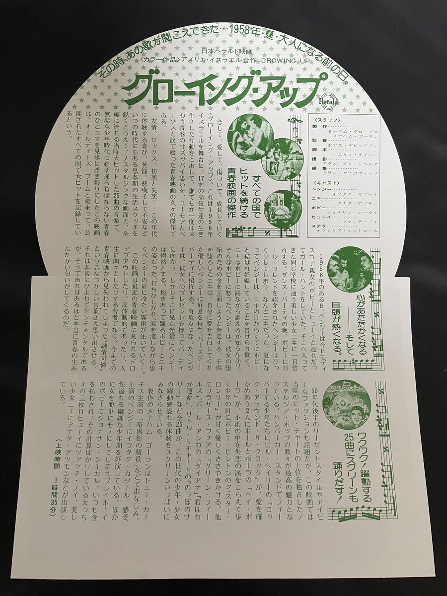 グローイングアップ #イスラエル映画 #変形チラシ 1979年公開作品 脳内