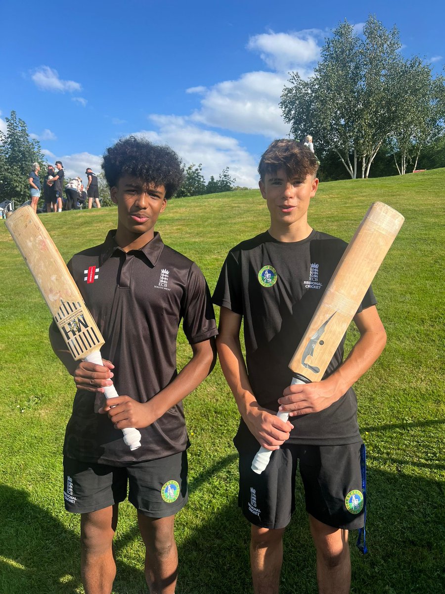 StFagansCricket's tweet photo. Congratulations to Rhys and Jacob for their stellar day at the Bunbury Festival!

The South and West successfully chased down the North's 282/9, sealing victory in 47 overs. After taking two wickets with the ball, Rhys then delivered a hugely impressive knock with 85* off just 64 balls. Jacob also impressed earlier in the innings with an excellent 71 off 72 balls.

Well done, lads!  👏
