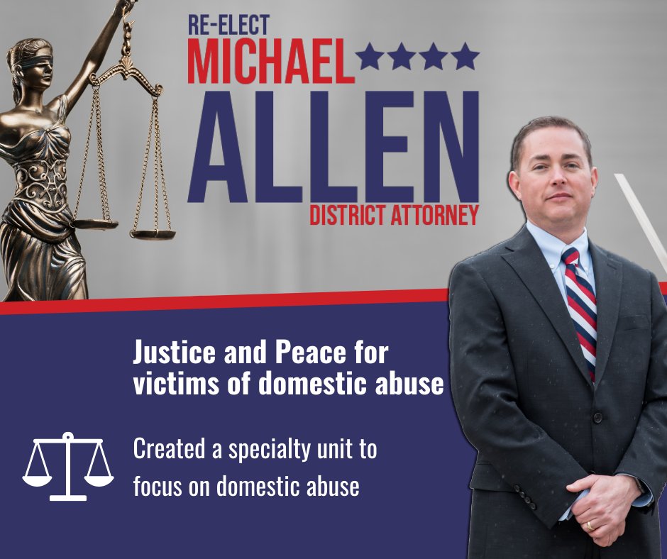 MichaelAllen4CO's tweet image. Earlier this year we started a first ever program in the DA's Office to stand up a dedicated domestic violence prosecutor position. Our efforts have brought justice and peace for many victims who struggled to escape a violent and dangerous relationship.  #justice #peace #4thjd