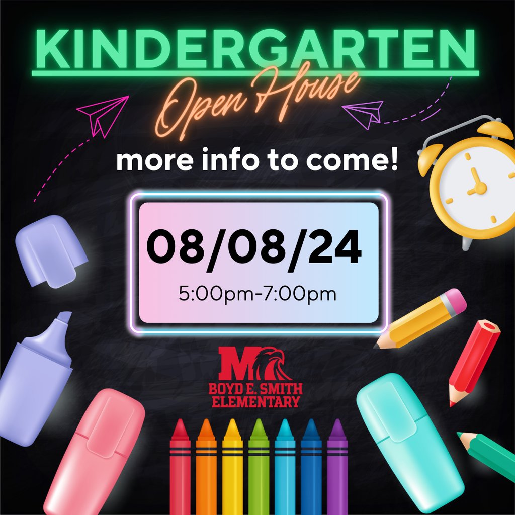 Calling all Kindergarten families! 🦅 We hope to see you at the Kindergarten Playdate &amp; Open House this week! 😎