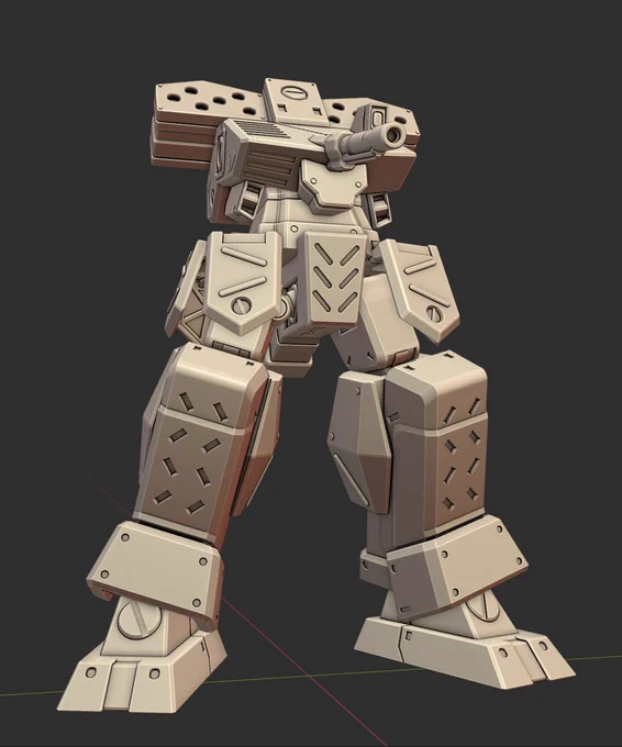 [Elephant MT Progress]Fitting the leg joints and making sure they have clearance behind all the skirting. This thing is almost done. Might be a little while before I have the printer setup again. Gotta arrange the new workspace.  #アーマードコア #armoredcore #B3D 
