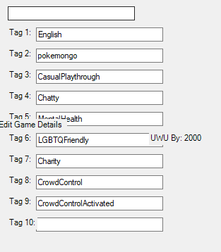 trogan2000's tweet image. so now we are working on making it so tags can be edited so far this version only ads new tags if the spot is blank (even if you try and edit current ones) but it is a work in progress #streamerdotbot