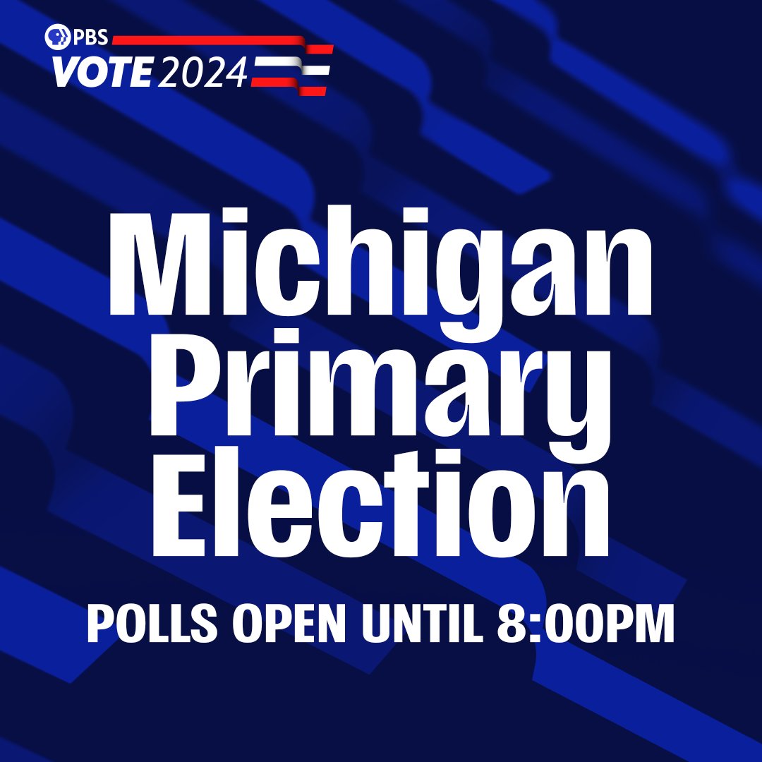 PBS Michiana - WNIT (@pbsmichianawnit) on Twitter photo 📅 It's Primary Election Day in Michigan! 📅
🗳️ Polls are open until 8:00PM
🗳️ Find voting information at michigan.gov/vote 📅 It's Primary Election Day in Michigan! 📅
🗳️ Polls are open until 8:00PM
🗳️ Find voting information at michigan.gov/vote
