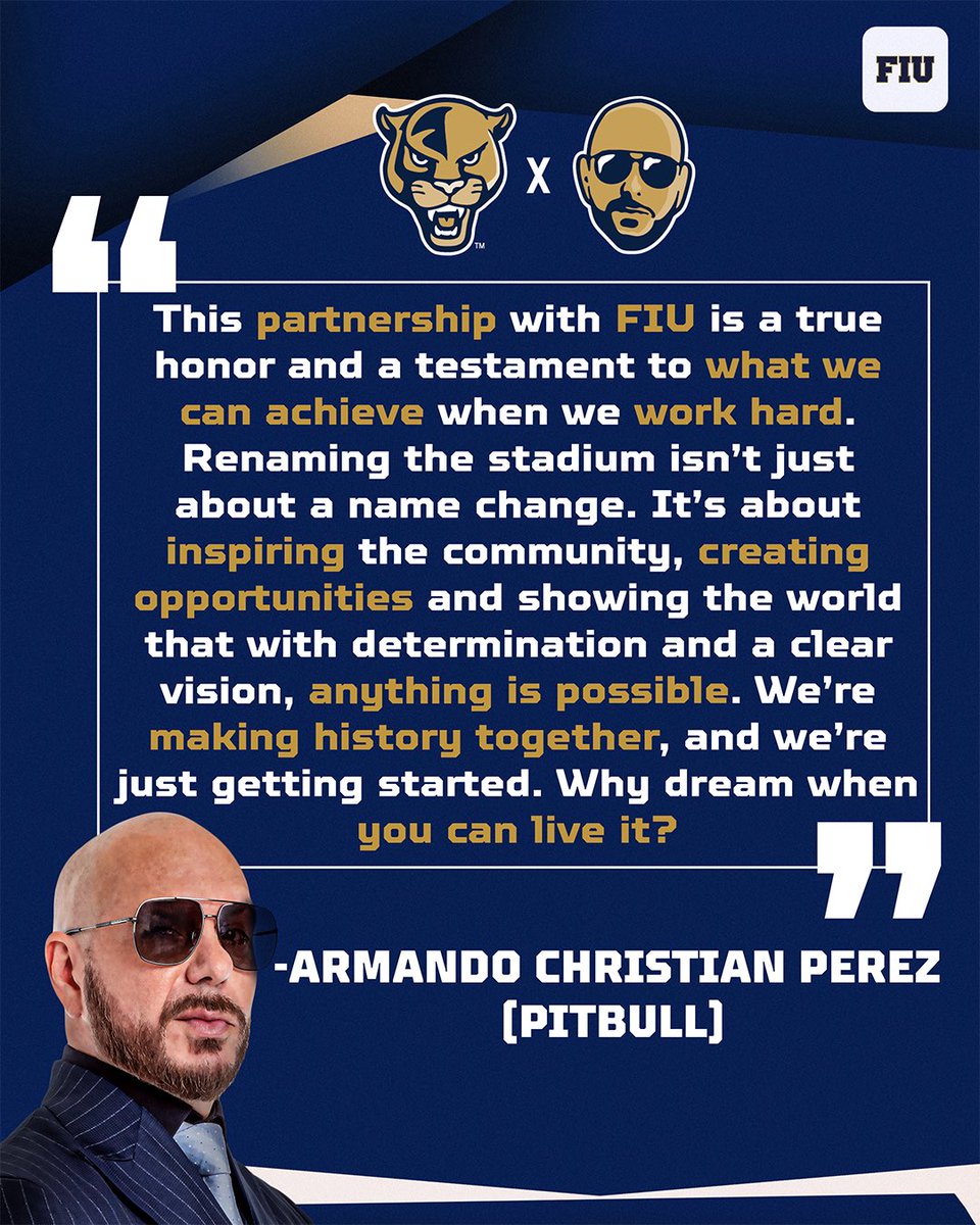 Mr. 305 speaks on today’s unprecedented partnership w/ <a href="/FIU/">FIU</a> and <a href="/FIUFootball/">FIU Football</a> 🗣️

#DaleFIU