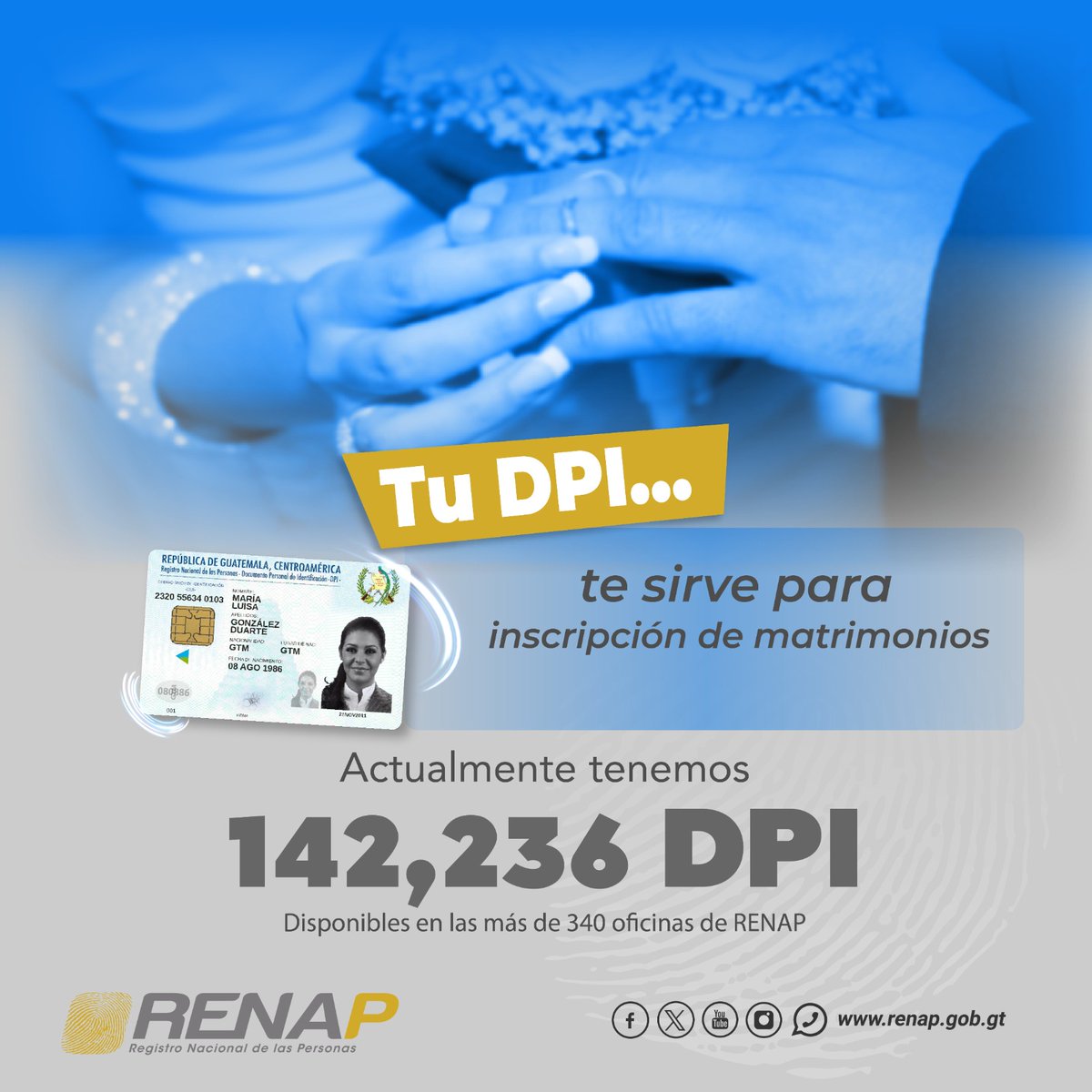 #VenPorTuDPI  Cantidad de #DPI listos para ser entregados en nuestras oficinas registrales a nivel nacional.