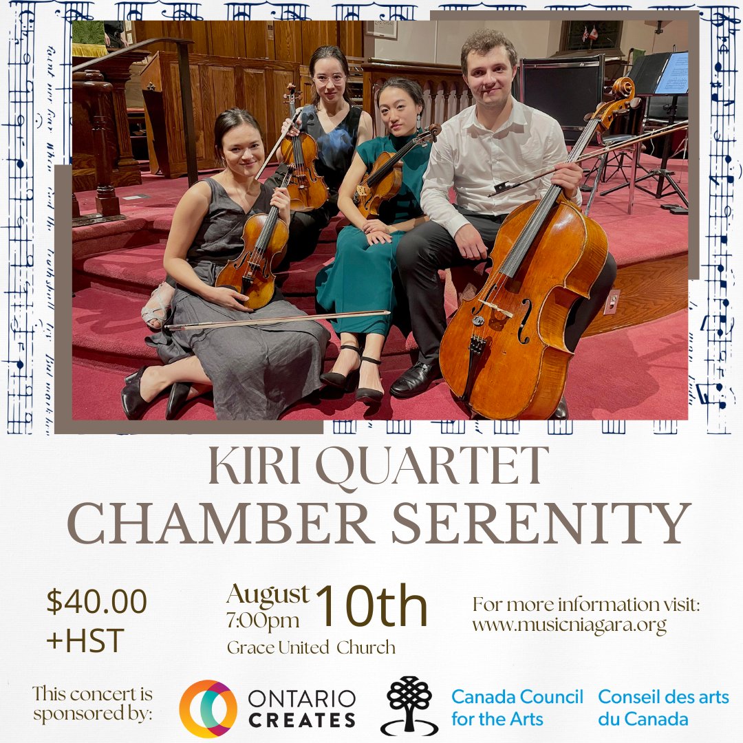 MusicNiagara's tweet image. Join us on Saturday, August 10th at 7:00 PM at Grace United Church 

We acknowledge the support of the Canada Council of Performing Arts 

@Canadacouncil @conseilartscan @canada.council
#instrumentbank | #banqueinstruments
#BringingTheArtsToLife