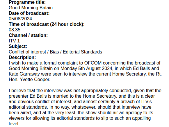 NewCFaulk42's tweet photo. @ITV Just be aware of this.  Spotted it posted elsewhere, and I think you're in for more of a storm than you may have expected.  OFCOM are coming after you... https://t.co/L9hgjQTMmt