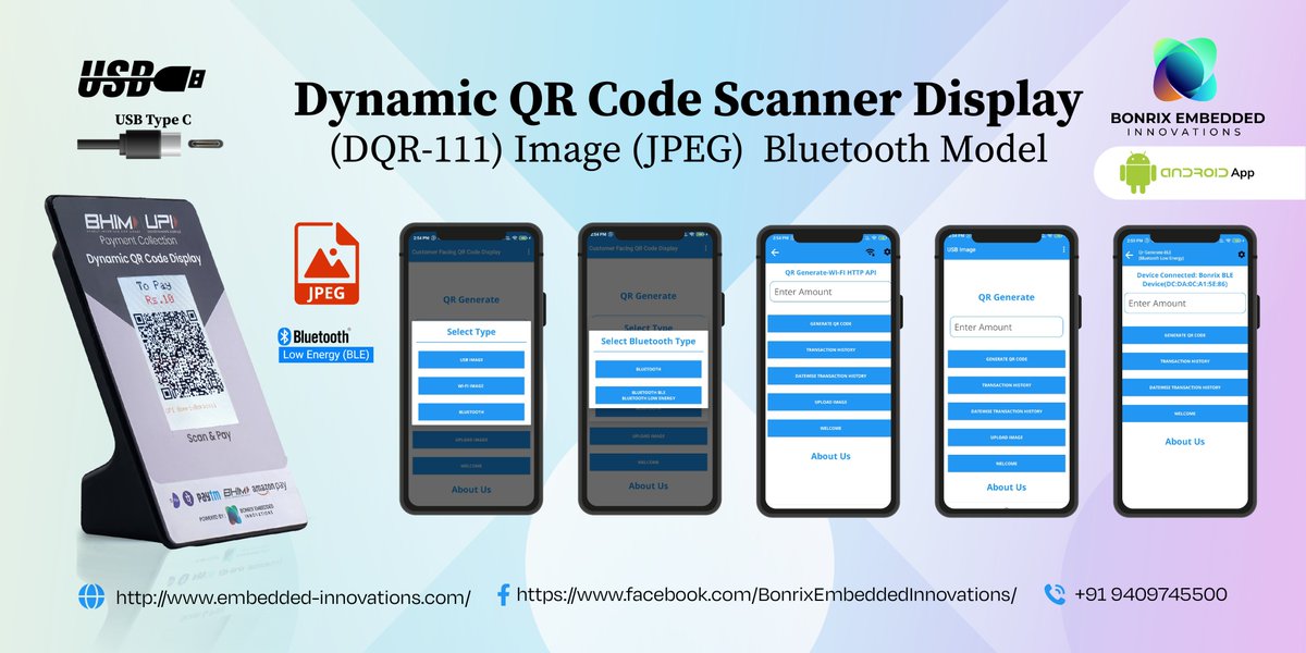 BonrixEmbedded's tweet photo. 🌟 Introducing the Android App for Text Command Based Dynamic QR Code Scanner Display (DQR-111) Bluetooth Model 🌟
#Innovation #PaymentSolutions #Bluetooth #AndroidApp #DynamicQRCode #TechUpdate #DigitalTransactions https://t.co/vGLxxTi2Q0