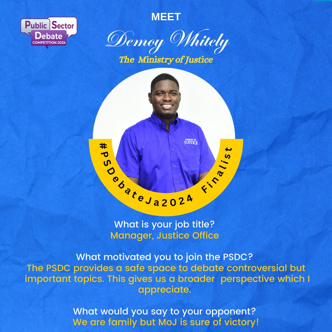 TIU_Jamaica's tweet photo. Learn more about our finalists and prepare to watch the crowning of the 2024 Public Sector Debate Competition champion. Catch us live on YouTube starting at 10 am. 2/2 https://t.co/Eb0O97EnPo