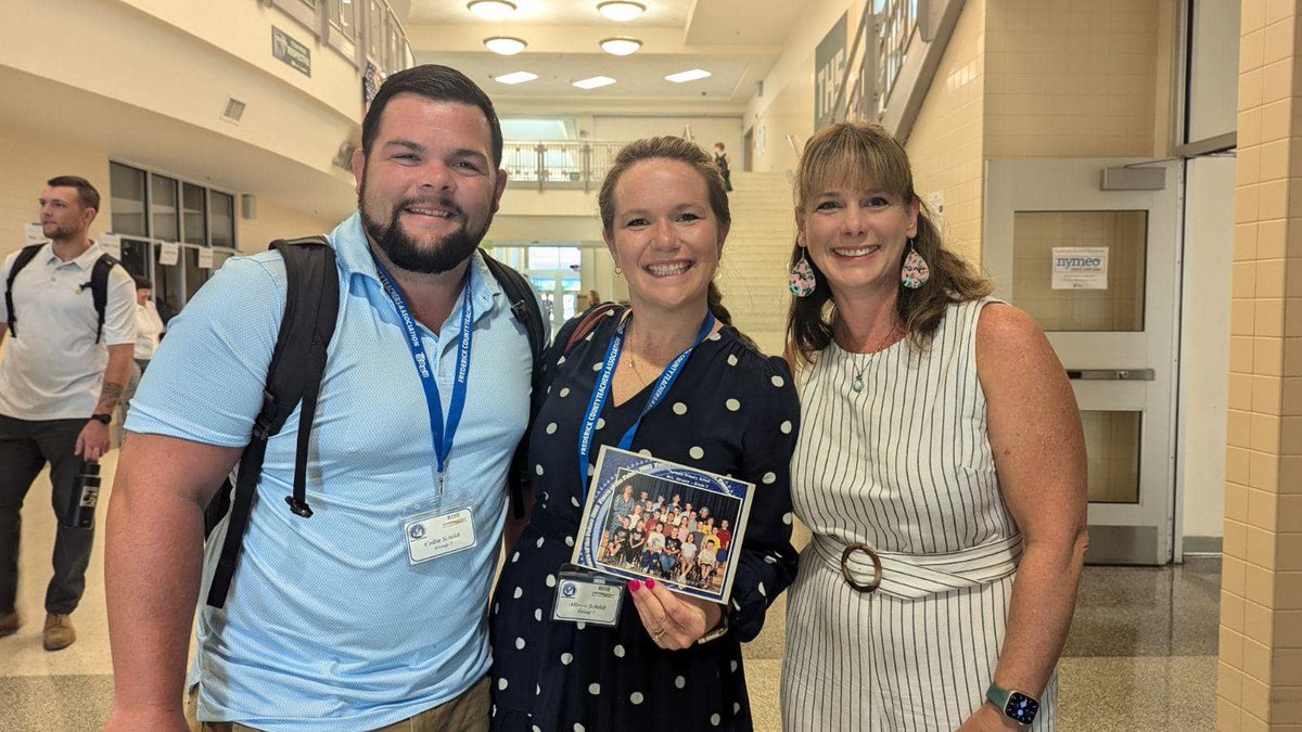 FCPSMaryland's tweet image. It’s Day 2 of our New Hire Symposium! We’re happy to share a sweet story from our Supervisor for Induction and Professional Learning Amy Struntz.

Two Amy’s former students, Allyson and Collin Schildt, were present at New Hire Symposium yesterday. They are now married and are…