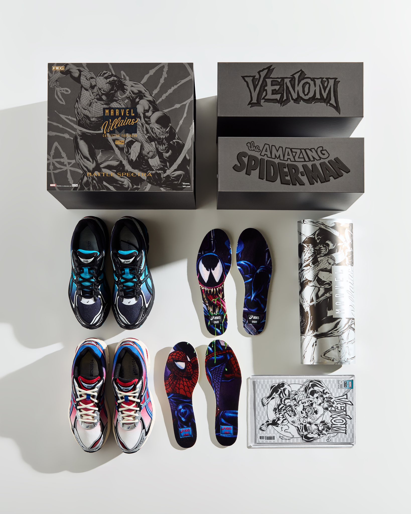 <即完売希少品>Kith asics marvelコラボ　スニーカー　ベノム KITH × Marvel × Asics Venom vs Spiderman