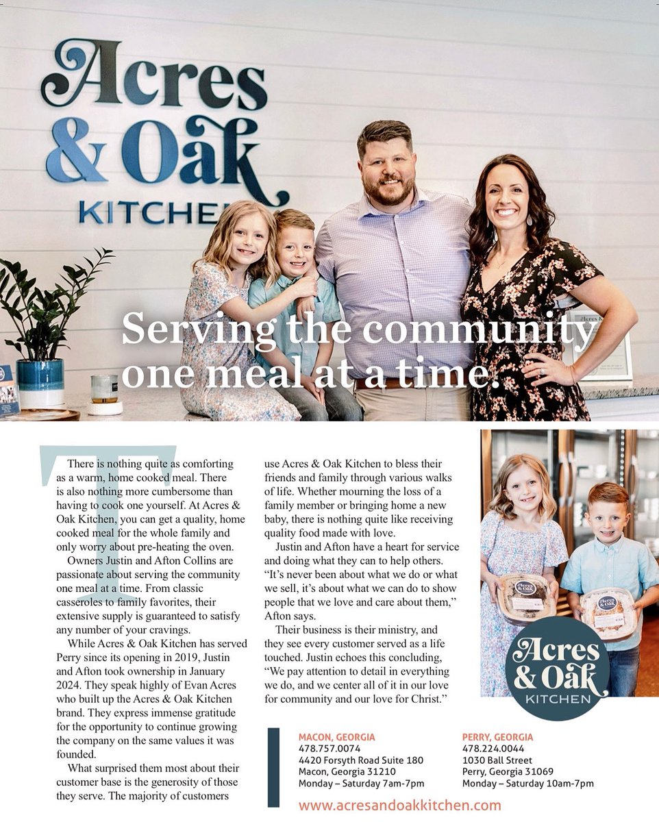 living_county's tweet photo. •Serving The Community One Meal At A Time ✨
 
Acres &amp; Oak Kitchen ✨
Serving you in two locations:
Perry | GA
478.224.0044

Macon | GA
478.757.0074

Hometown Living At Its Best! 💙
#houstoncountyliving
#houstoncountylivingmagazine 
#houstoncountylivingmedia
@tineeks https://t.co/tijHhK2VFd