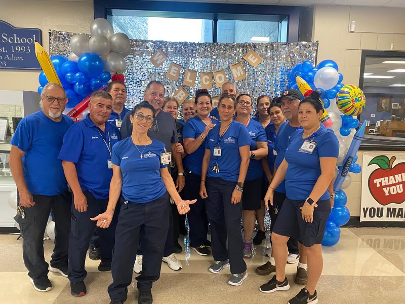 Proud of these hardworking folks who make teaching and learning possible! It does not happen in an unclean and unattractive environment! Thank you Sol Gonzalez, HC, for setting high expectations for our awesome facilities!